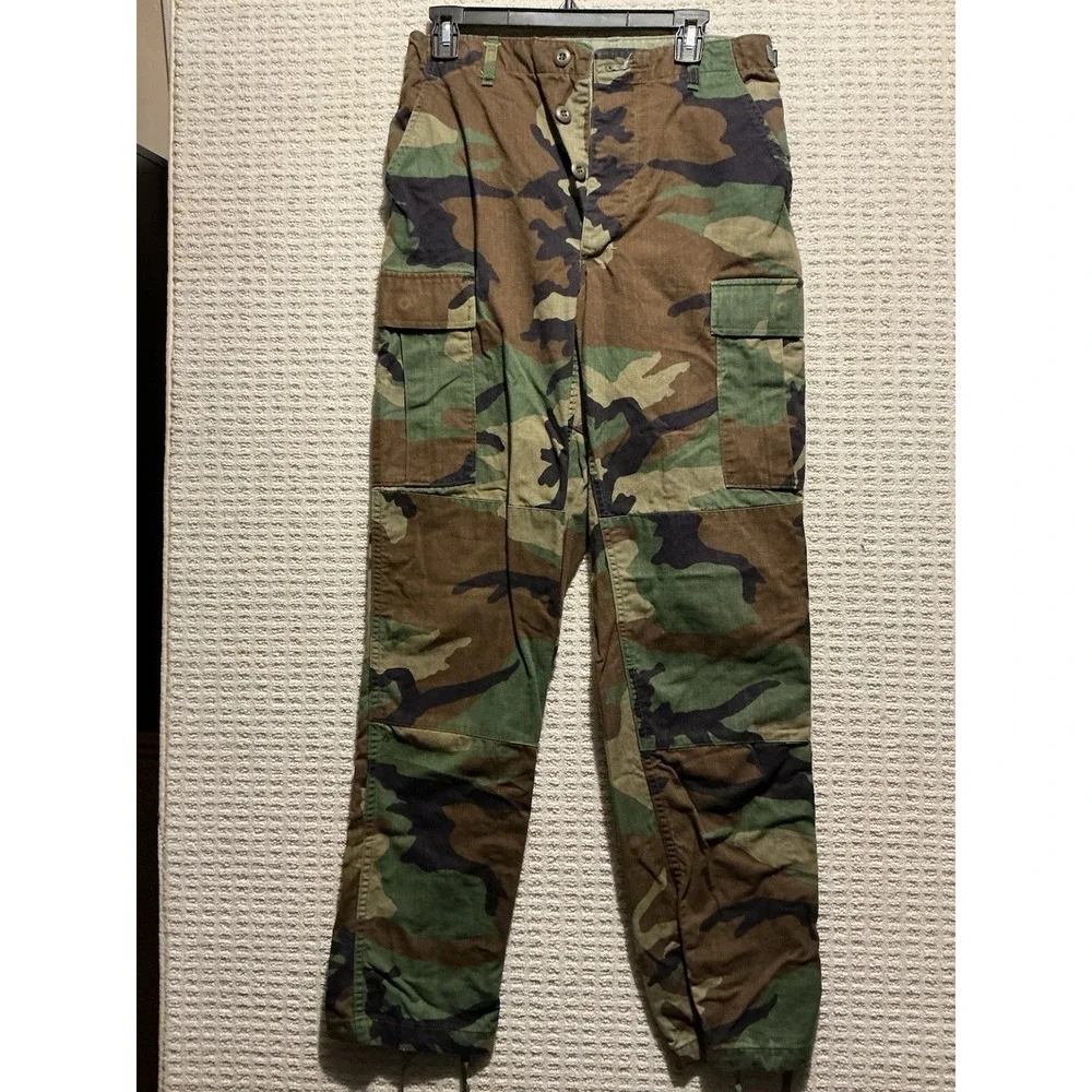 Propper Woodland Camo HOT Weather Pants 8415 01 084 1710 28x33 Drawstring VTG